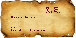 Kircz Robin névjegykártya
